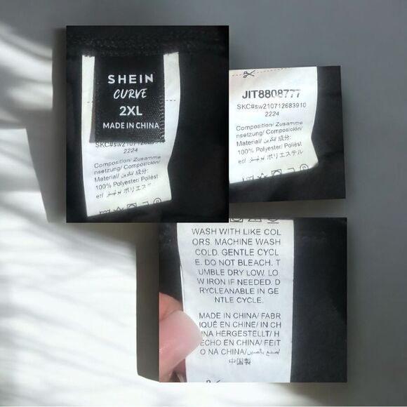 SHEIN Skirts l Black Satiny Hi-Lo Skirt l Zip Back l Side Slit l 2X l EUC - Picture 5 of 9